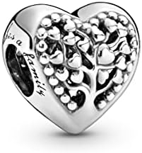 Pandora Moments Women’s Sterling Silver Family Tree Heart Bracelet Charm