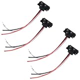 UHANBUT 4PCS 3 Pin Truck Trailer Light Connector, 3 Prong Pigtail Harness Molded Fit for Sealed 4" Round Lights & 6" Oval Lights, Right Angle 3 Wire Plug 18AWG for Stop Turn Tail Brake Backup Light