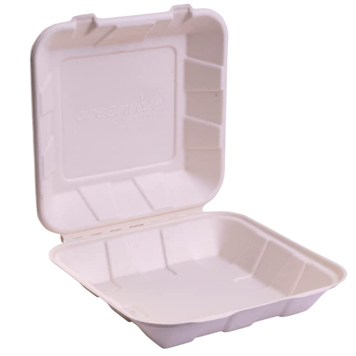 CAKE DECOR™ 7″ Round Clamshell Box Bento Box 100% Eco Friendly Take Away Container with Smart Lock Lid (Pack of 25 Container’s)