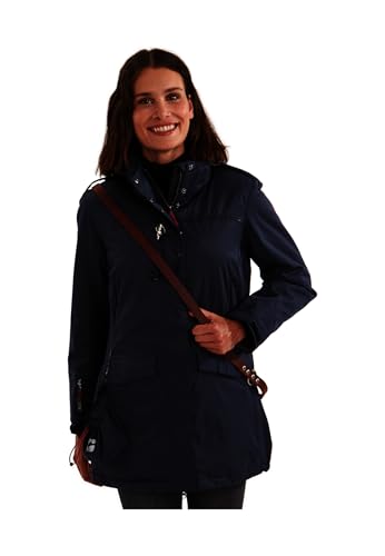 Killtec Damen Parka Funktionsparka mit abzippbarer Kapuze für Hundebesitzer Ostfold WMN PRK B wasserdicht, Winddicht, atmungsaktiv 00814-dunkelnavy 42
