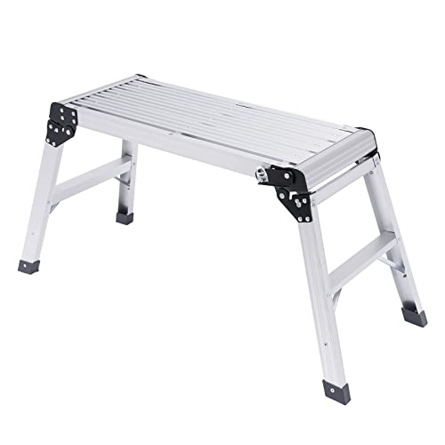 panfudongk Scala in alluminio per ponteggi, piattaforma di lavoro, pieghevole, scaletta per scale, scala antiscivolo, per casa e giardino, portata 150 kg