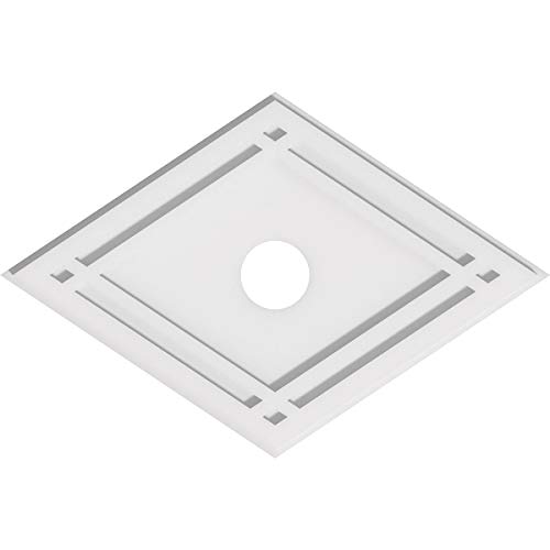 Image of Ekena Millwork CMP24X16DD-03000 Diamond Architectural Grade PVC Contemporary Urethane Ceiling Medallions 24 inchW x 16 inchH x 3 inchID x 8 1 /2 inchC x 1 inchP