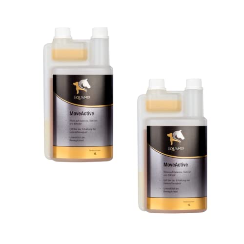 Equanis MoveActive | 2 x 1 L | Glucosamina líquida y MSM para caballos | El alimento complementario...