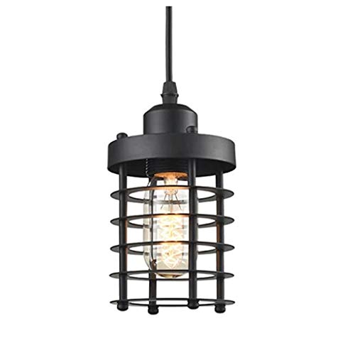 Lustres noirs en fer style industriel rétro pour éclairage intérieur