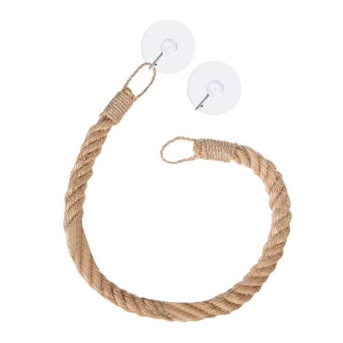 STOBOK ヤドカリ用クライミングロープはしご ハンモック付き 爬虫類水槽スイングおもちゃ 吸盤固定 丈夫なジュート麻縄 登山遊具 トカゲフ