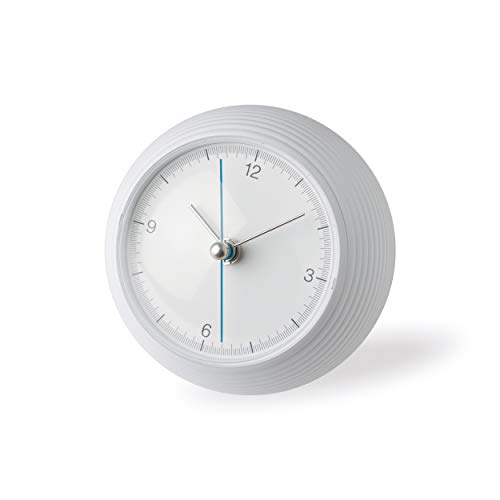 レムノス 置き時計 アルミ 白 アースクロック earth clock TIL16-10WH Lemnos サイズ:w10×h10×d10㎝