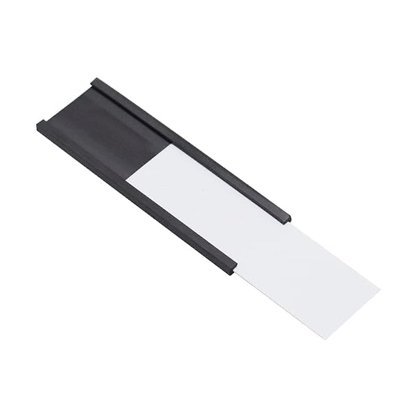 MVISUAL C Channel Magentic Label Holders 2x5.5 Inches with Paper Inserts and Clear Plastic Protectors,Magnetic Data Card Holders File Cabinet Labels,Pack of 50 by MVISUAL - Image 2