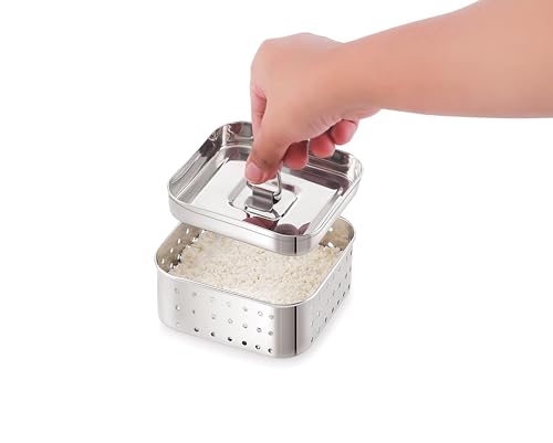 Image of Tosaa Stainless Steel Paneer Maker Mould - Medium Size (250ml) | Square Paneer /Tofu Press with Lid | Whey Separator for Homemade Paneer, Tofu & Cheese | Easy to Use & Clean