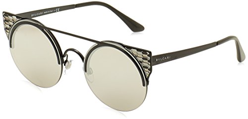 Bvlgari BV6088 Women's Sunglasses Black/Light Grey Mirror Silver 54