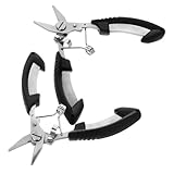 HOODANCOS 2個不锈钢多機能フィッシングプライヤー 耐摩耗性釣り用ハサミ コンパクトワイヤーカッター ブラックハンドル 持ち運び便利なオックスフォードバッグ付 屋外での釣り活動に