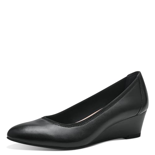 Tamaris Damen Pumps Leder, schwarz, 37 EU...