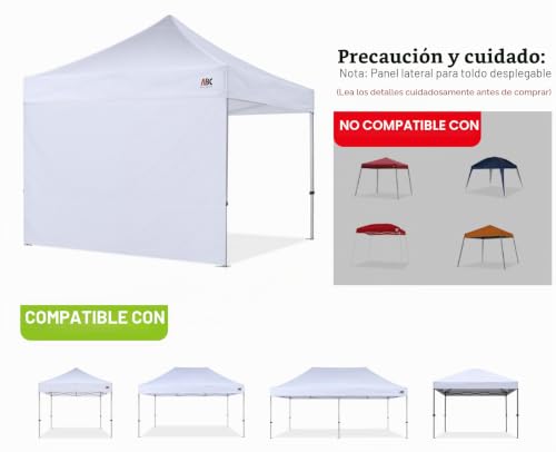 Pared lateral de 3 x 3 m para carpa plegable, sustituye tu lona vieja con este panel gris 4