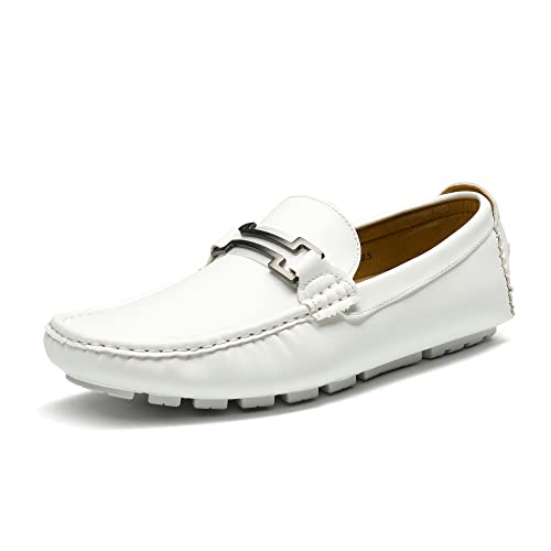 Fano Black & White Patent Leather Slip On | Duca Dress Loafers for Men