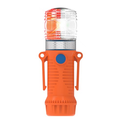 Image of 7.83inch Warning Strobe Lights for Trucks with Magnetic Cap, IP68 Waterproofed Emergency Lights for Vehicles, Flashing Lights, Red Light Flashing + White Light Staying on