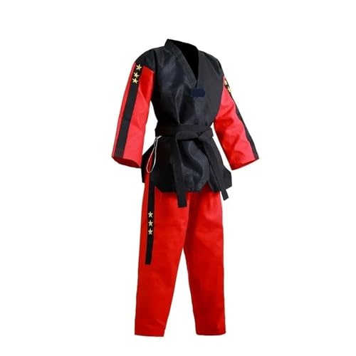 LCKKJHG Uniforme de Taekwondo de Manga Larga for niños y Adultos, Trajes de Artes Marciales Dobok de Taekwondo(XL-170CM)