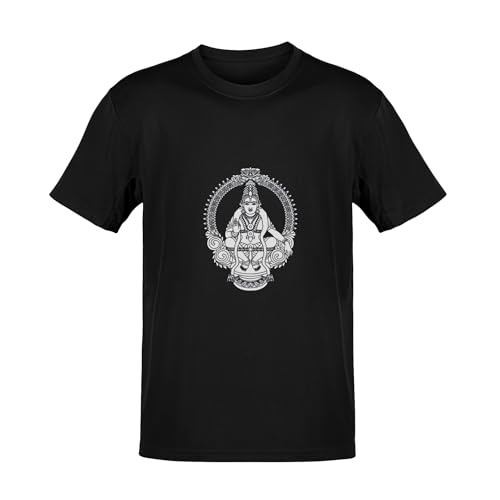 Image of Ayyappa Swamy Sharanam - Men's Black Tshirt for Your Spiritual Journey