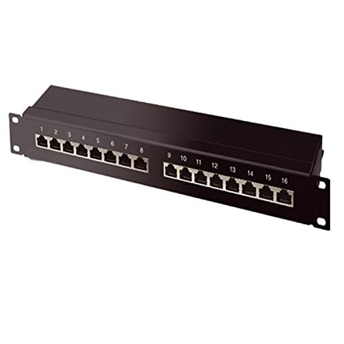 S/CONN maximum connectivity Panneau de brassage CAT 6A 19" 1HE, noir, 16 ports