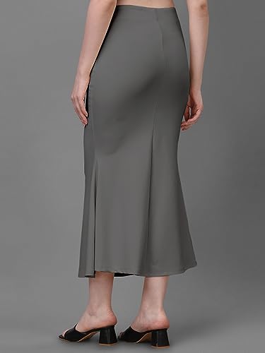 Image of Women's Saree Shapewear Petticoat, Cotton Blend Stretchable Mermaid Skirt, High Waist Tummy Control, Smooth Curve Fit with Adjustable Drawstring