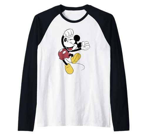 T-shirt Mickey Mouse Disney Style Baseball Manches Courtes Raglan