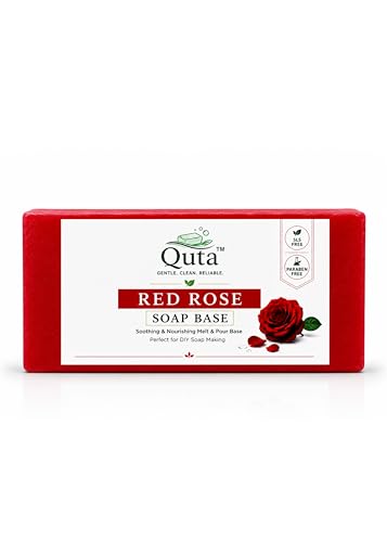 Image of Red Rose Glycerin Soap Base 950 g - Natural Floral Melt & Pour Soap Base for DIY Handmade Soaps - SLS & Paraben Free