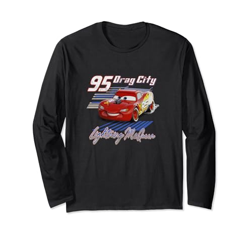 T-shirt Disney Pixar Cars Lightning McQueen Drag City Manches Longues