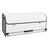 XCF 車 収納 トランク収納 トランクボックス 皮革 60L 大容量 可折叠 車用収納ポケット トランクカーゴ 車 収納ボックス 仕切り可能 携帯用プッシュプルハンドル設計 SUV/軽自動車などの大中小型車に適用 ネジの型 車家両用 アウトドア （ホワイト，69*29*31cm)