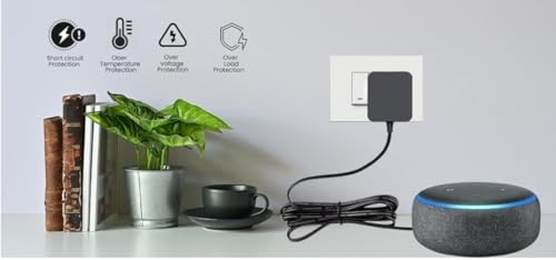 Image of AC Adapter Power Supply Charger 15W for Amazon Echo Dot 12v (Black) Adapter Compatible for Amazon Alexa Echo Dot (3rd gen and 4th gen)