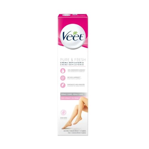Veet - Pure Crema Depilatoria Corporal Para Mujer, Suavidad Duradera, Para Pieles Normales, 200ml