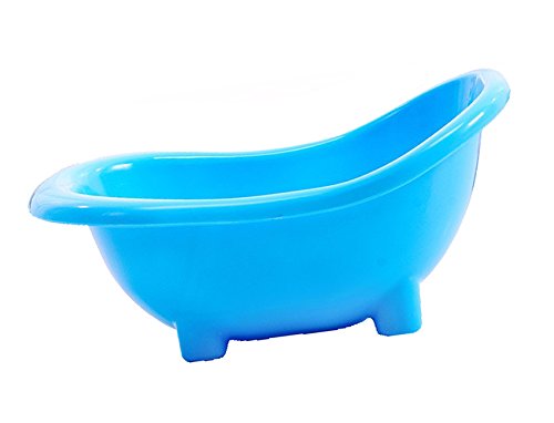 Sage Square 19cm Bath Sand Tub Cum Bathroom for Hamster/Dwarf/Gerbil/Chinchilla/Mice (Blue) 3