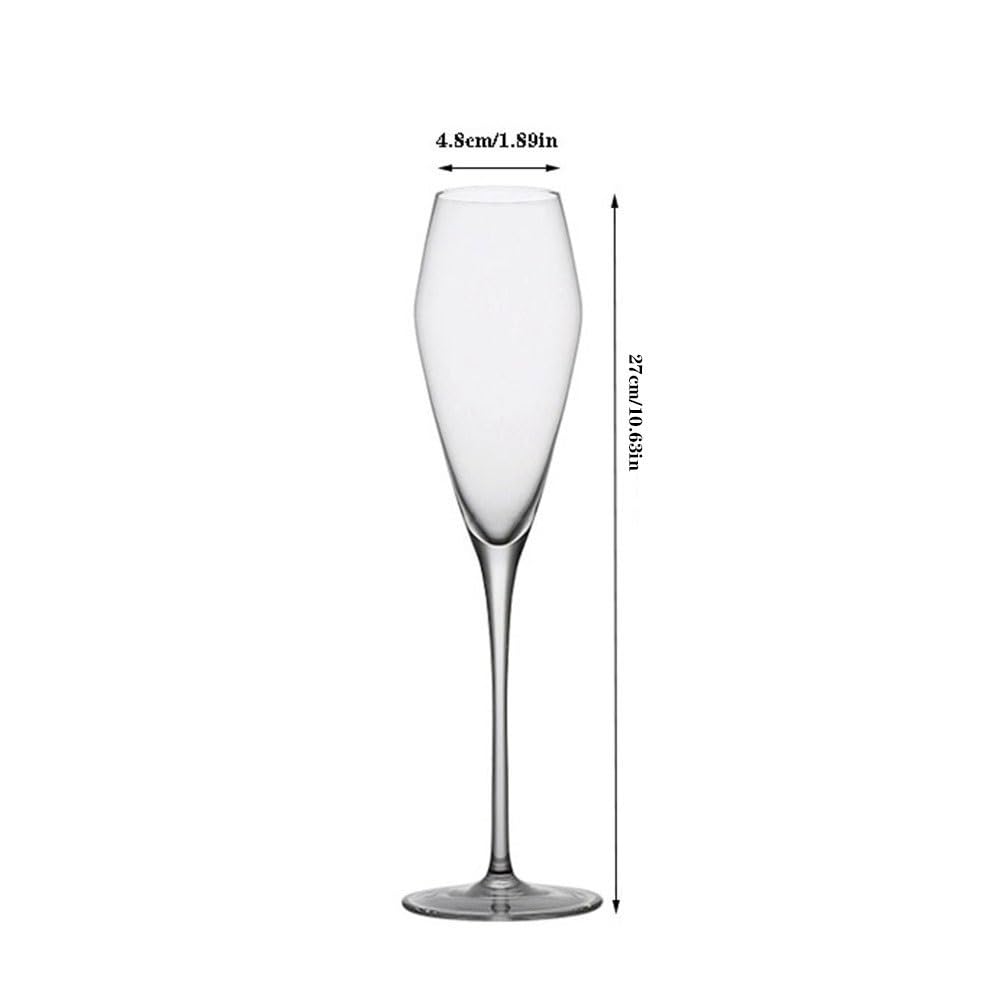 Gafas de efervescencia Copas de champán cristal tallo alto, 6 piezas copas tipo flauta, capacidad 8,12 oz for fiestas empresa y reuniones anuales