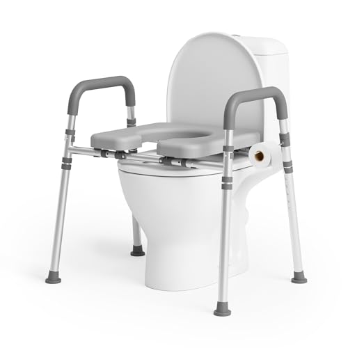 Loyoda Toilet Seat Riser with Foam Padded Seat for Seniors 400 lb Capacity