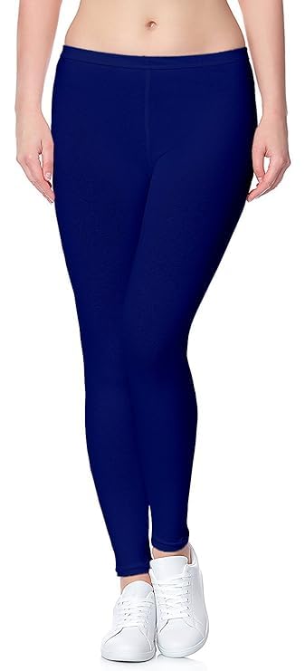 Bio-Wash Women's Ultra-Soft Cotton Leggings, Skinny Fit, Stretchable Churidar Leggings for Ethnic Wear Women & Girls – Solid Nevy Blue-image-39