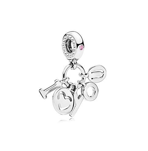 Abalorio colgante I Love You de plata, detalle ideal de cumpleaños para hermanas