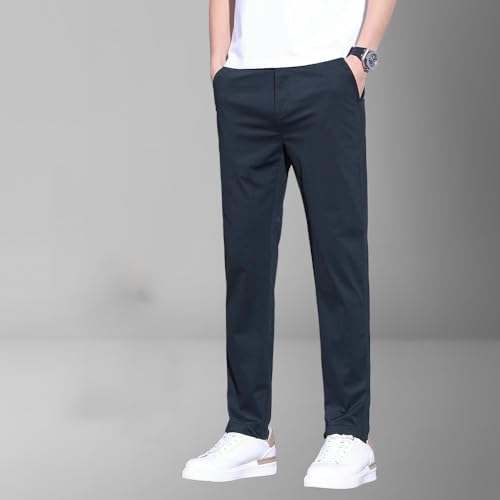 Men's Summer Thin Ice Silk Business Straight Slim Fit Casual Pants2