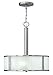 Hinkley 4972BN Transitional Three Light Pendant from Midtown Collection in Pwt, Nckl, B/S, Slvr. Finish, See Image