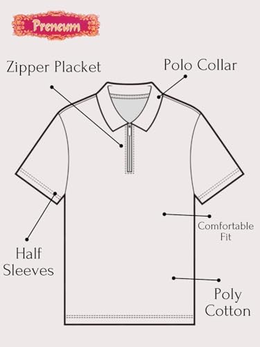 Image of Preneum Men's Poly Cotton Rich Solid Polo Tshirt | Collar Tshirts | Half Sleeves | Plain-Regular Fit (Available in Plus Sizes)