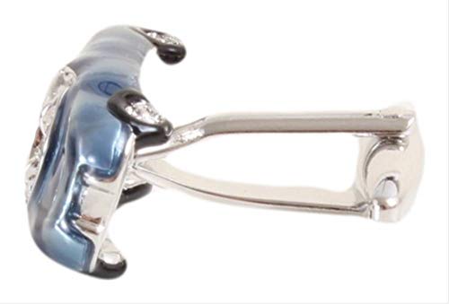 Mancuernillas clásicas para hombre carro azul miniatura 2