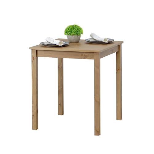 hagge home Skandinavisch Holz Tisch 68 x 68 Esstisch Küchentisch Schreibtisch Esszimmertisch Desk Homeoffice Kinderzimmertisch Esszimmertische Esstische Wohnzimmertisch Arbeitszimmertisch Klein Braun