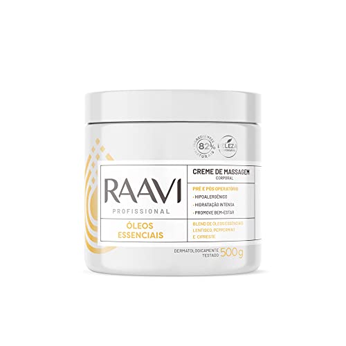 Raavi Creme De Massagem Óleos Essenciais 500G