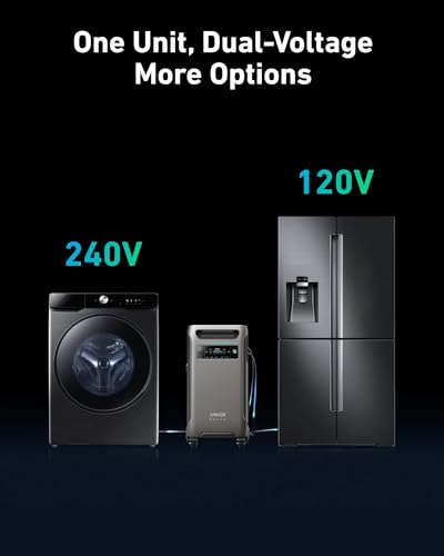 Anker SOLIX F3800 Portable Power Station and BP3800 Expansion Battery, 7.68kWh LiFePO4 Batteries, 6000W AC Output, Solar Generator for Home Backup, RVs, Emergencies, Power Outages, and Outdoor Camping