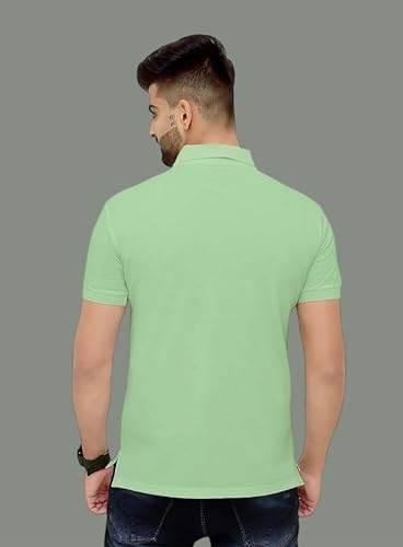 Image of 3BROS Men's Cotton Blend Half Sleeve Regular fit Comfortable Polo Neck T-Shirt (Pack of 1)