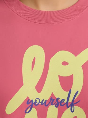 Image of HELLCAT Beige Printed Loose Fit Crew-Neck Crop T-Shirt for Women