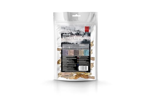 George & Bobs Rinderkopfhaut 5x1000g | 5000g – Aromatischer Naturkausnack für Hunde – Schonend luftgetrocknet – Verschiedene Größen für mittellangen Kauspaß