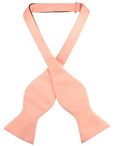 Vesuvio Napoli SELF TIE Bow Tie Solid PEACH Color Men's BowTie