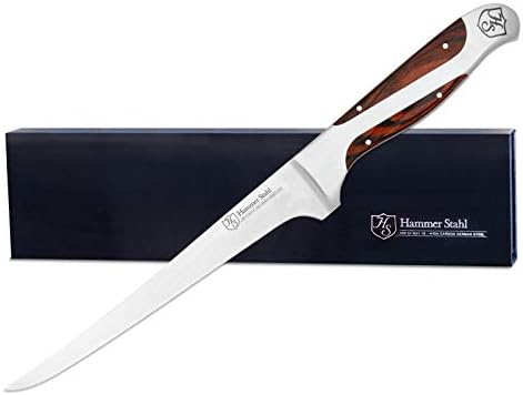 Hammer Stahl 7-Inch Fillet Knife | German Forged High Carbon Steel Blade for Filleting, Boning, Trimming & Slicing | Ergonomic Quad-Tang Pakkawood Handle & Gift Box - Thumbnail 5