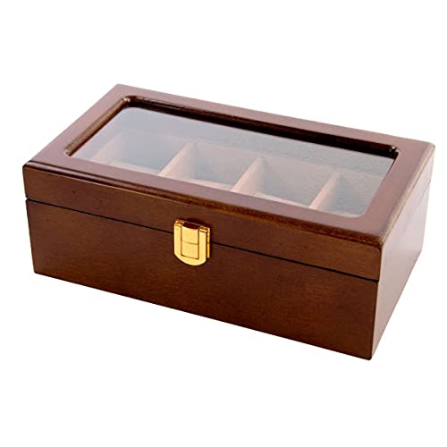 Caja de almacenamiento para 4 relojes de madera