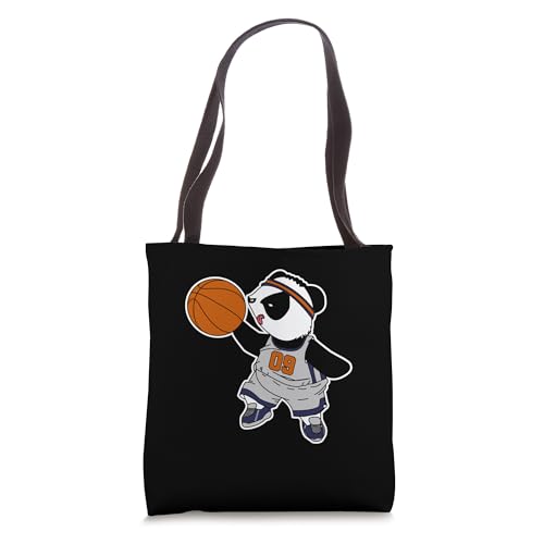 Basketball Panda Bear Slam Dunk Funny Kids Sports Exercise Tote Bag