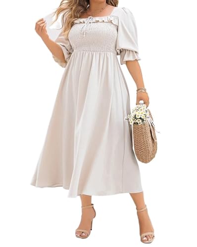 Robe longue à volants grande taille froncée pour masquer les complexes