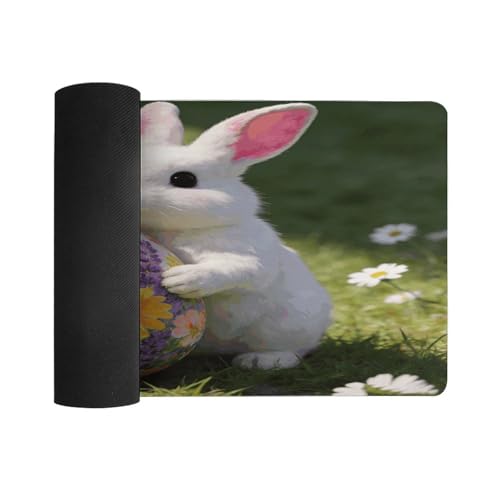 Bunny Floral Eggs Desk Pad impermeable grande 30x60cm miniatura 3
