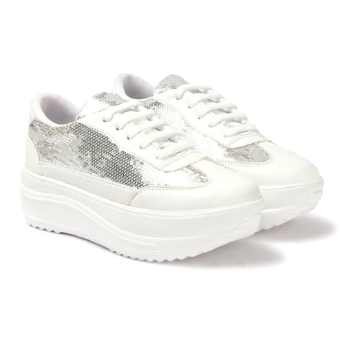 Image of Vendoz Women Party & Casual Glitter Wedding Bridal Sneakers